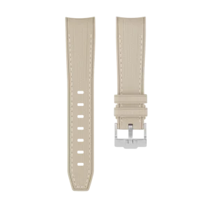 Light Beige Moonwatch Strap with White Stitching