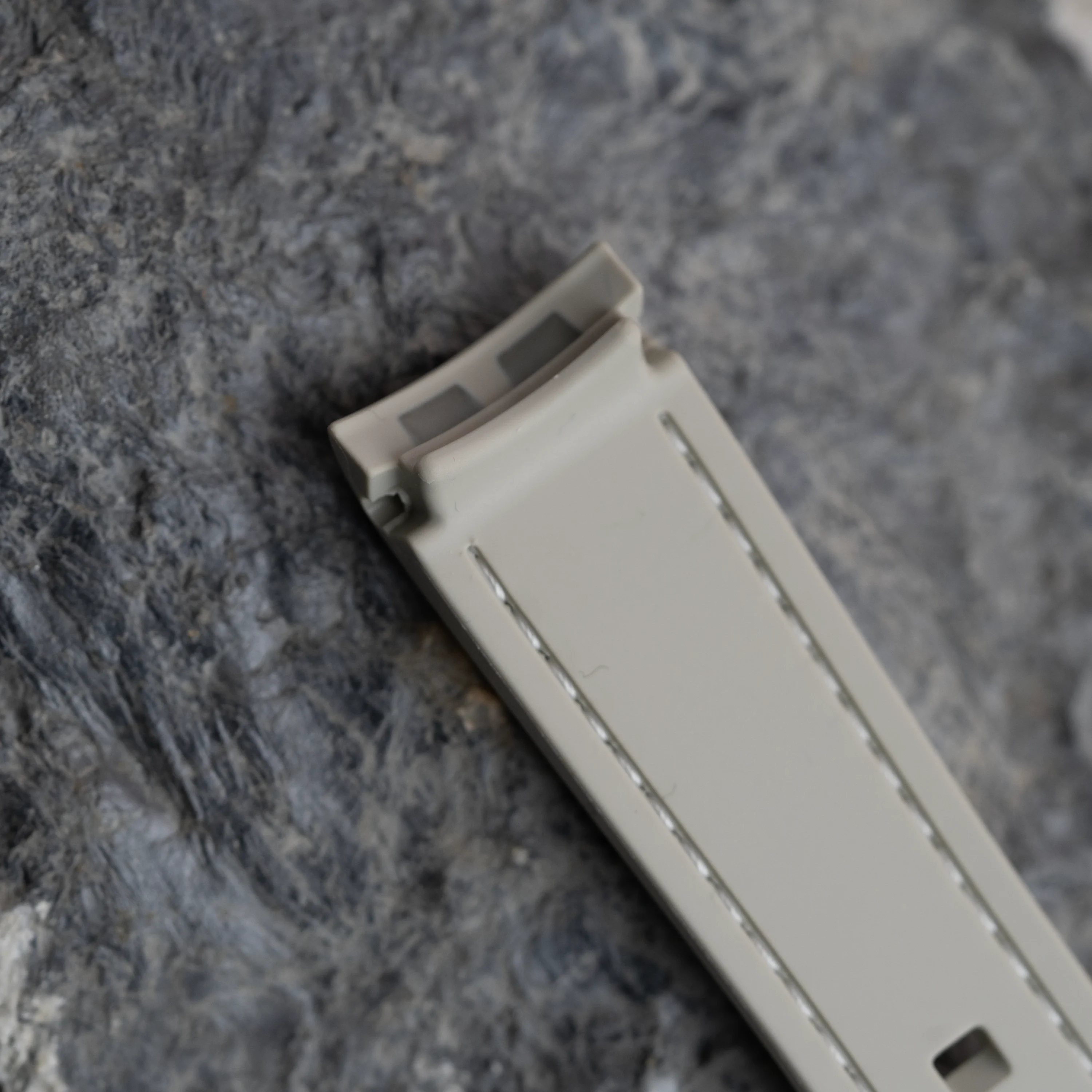 Light Beige Moonwatch Strap with White Stitching - Image 4