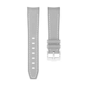 Light Gray MoonSwatch Strap with White Stitching