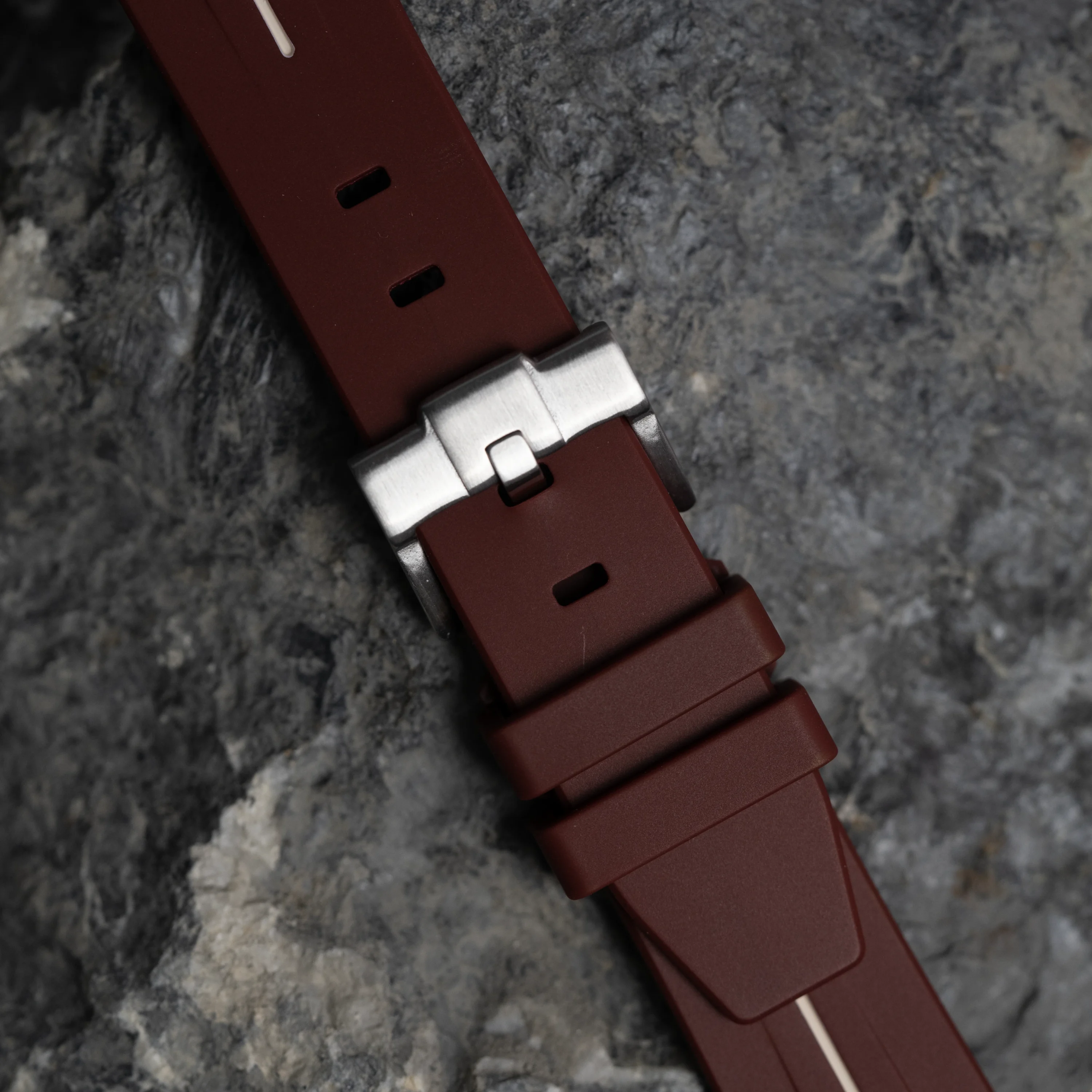 Red Moonwatch Strap with Yellow Stripe - Image 3