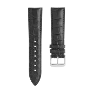 Black Round Scale Alligator Strap
