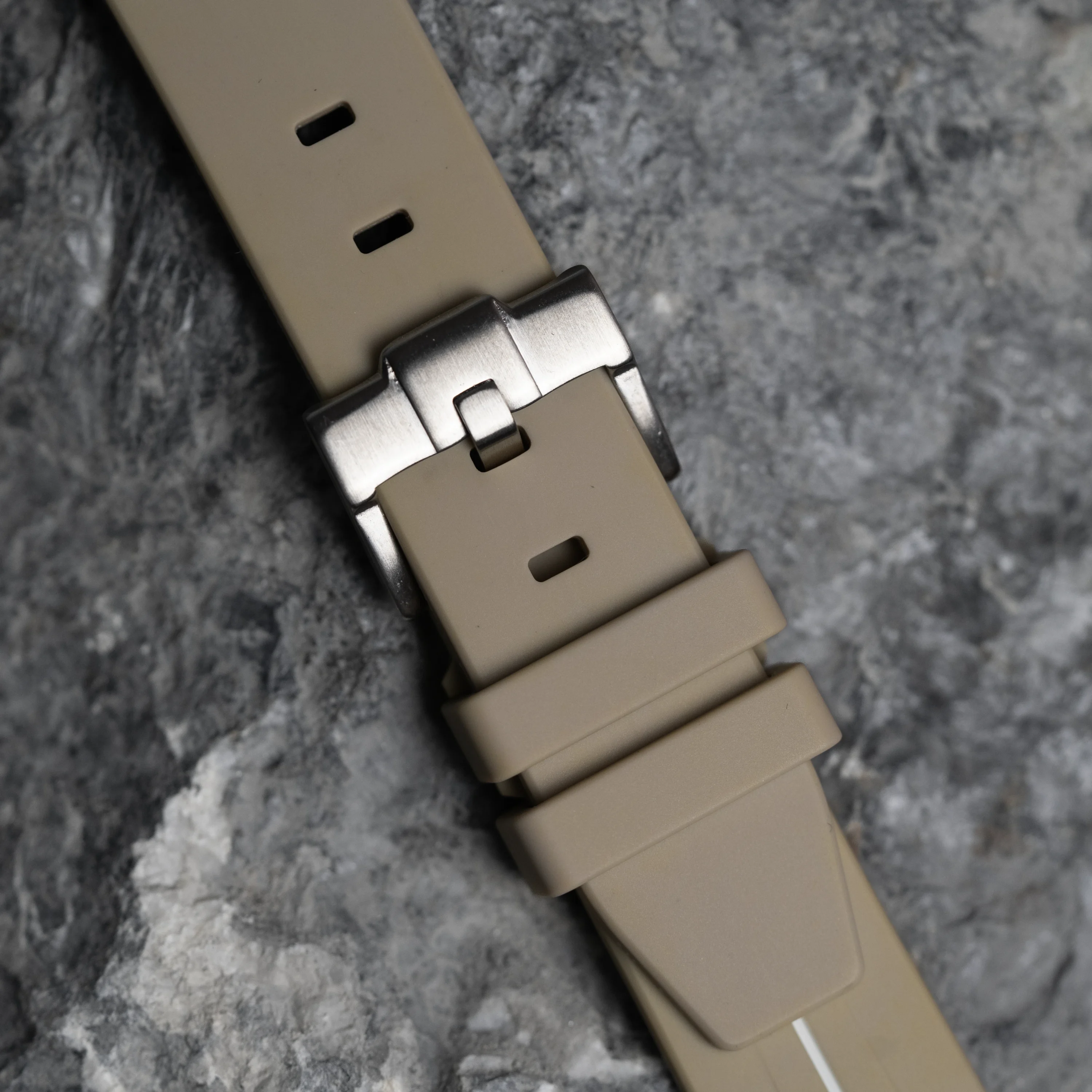 Beige MoonSwatch Strap with White Stripe - Image 4