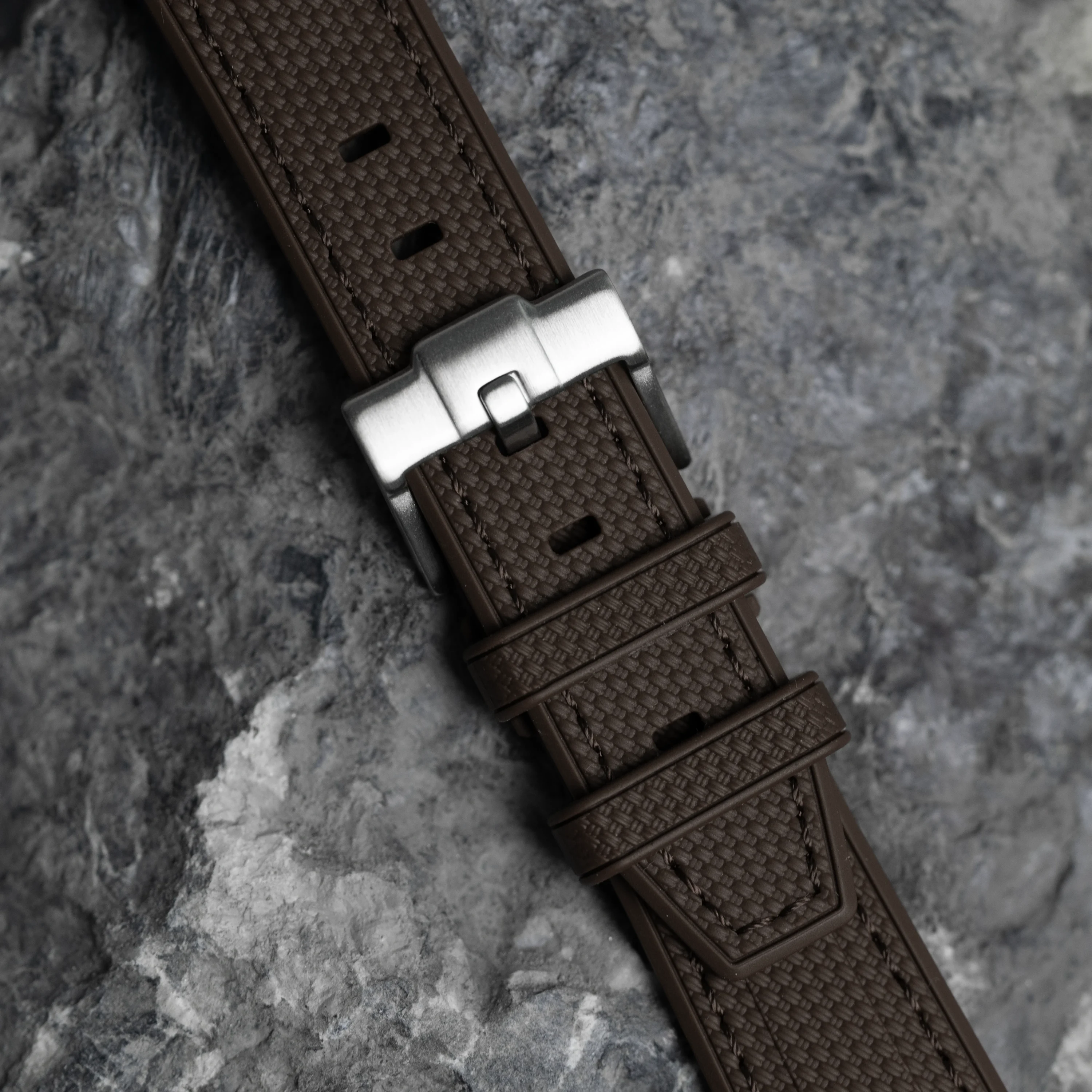 Brown MoonSwatch Strap with Brown Stitching - Image 4