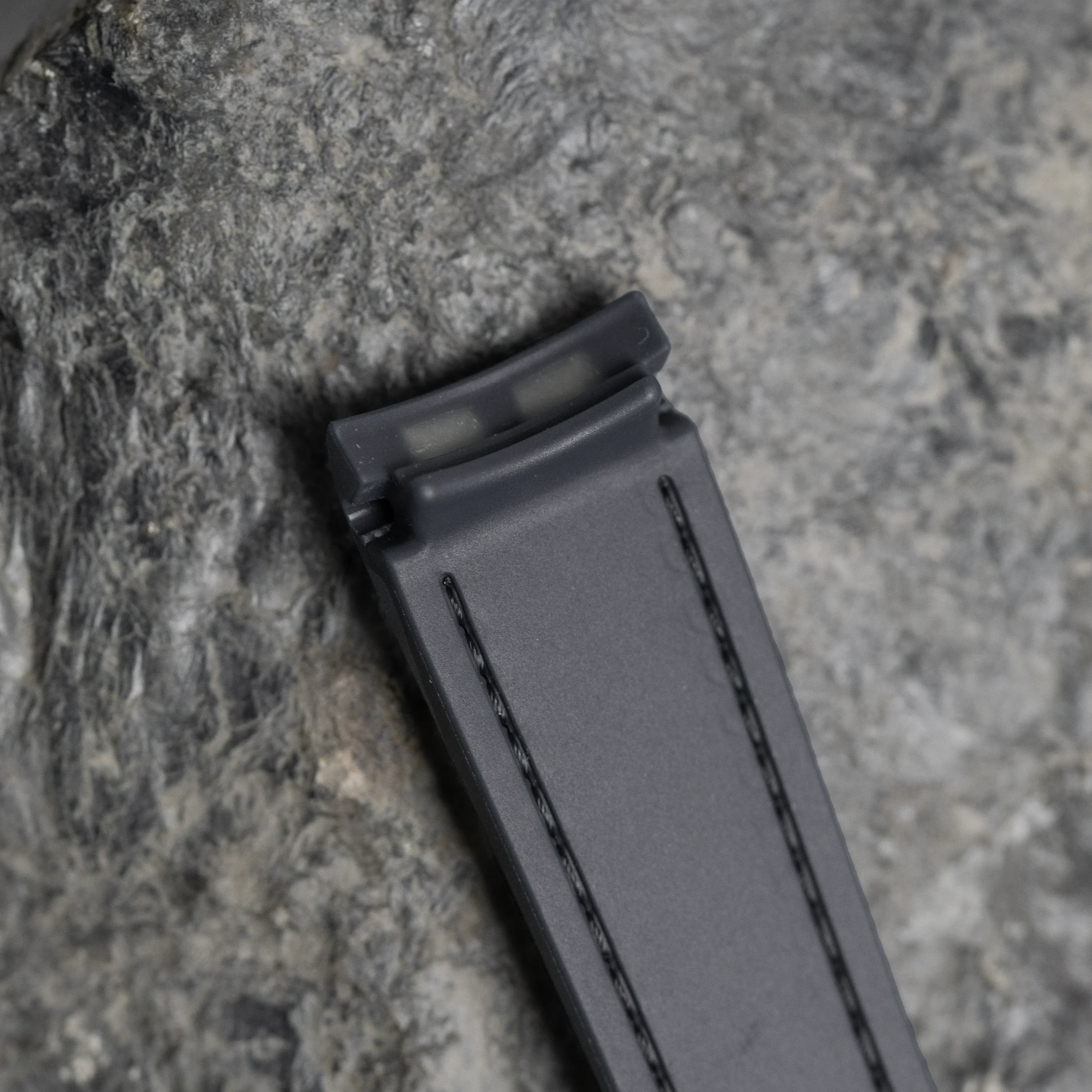 Dark Gray MoonSwatch Strap with Gray Stitching - Image 3