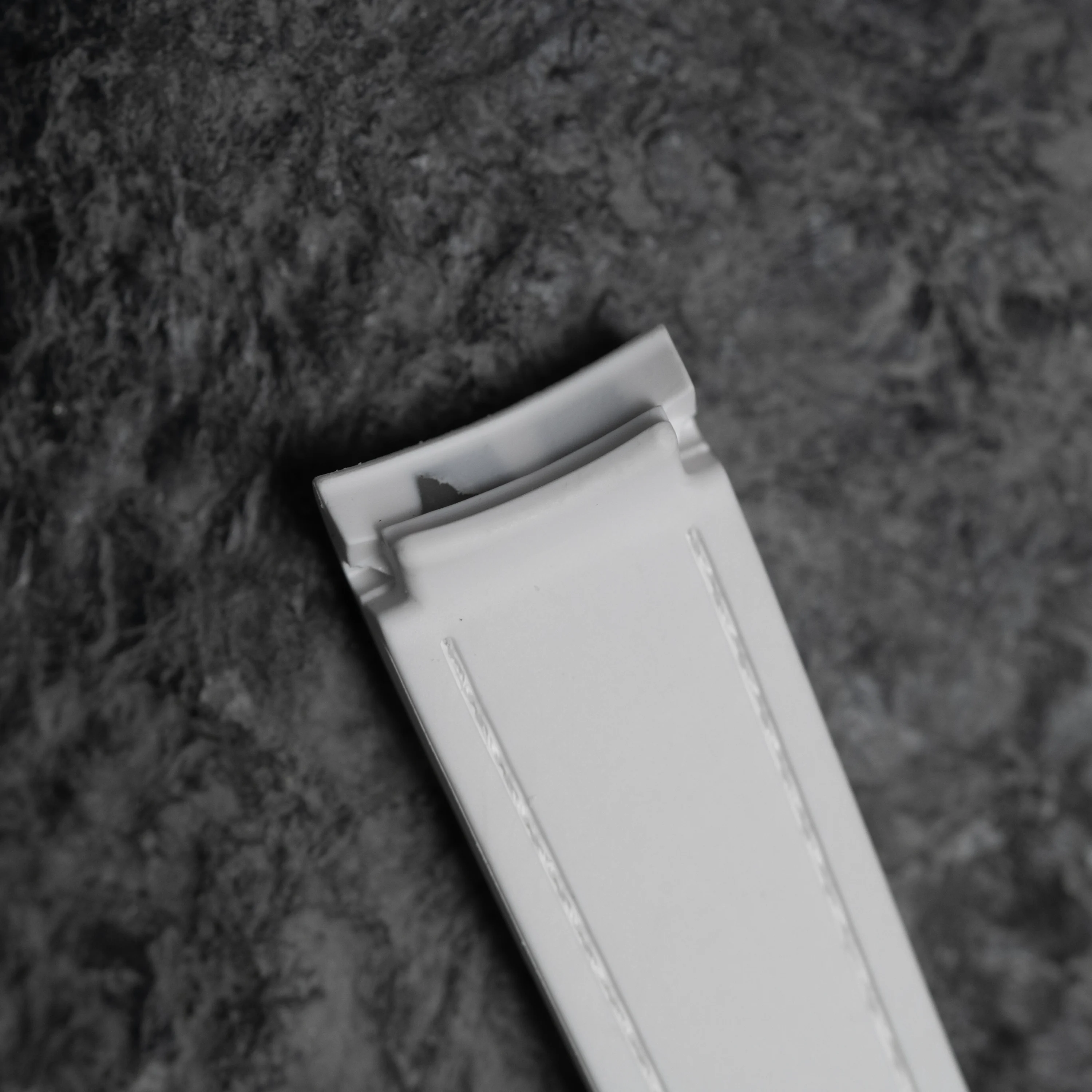 White MoonSwatch Strap with White Stitching - Image 3