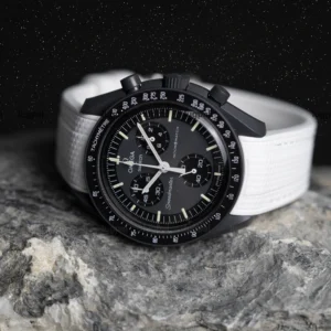 mission to mercury white rubber moonswatch strap