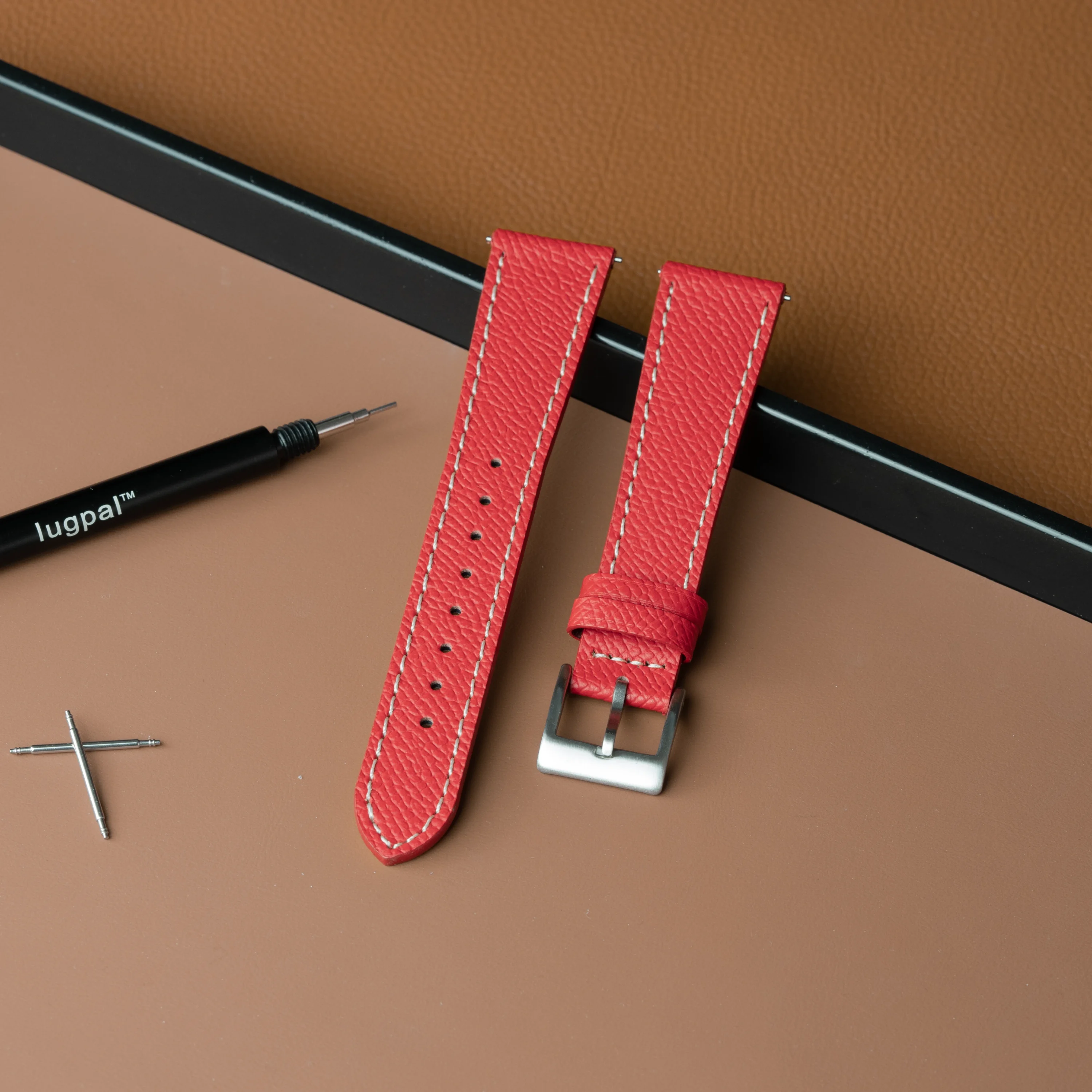 Red Epsom Watch Strap - Image 2