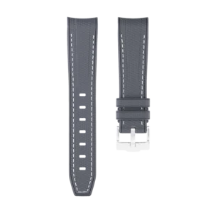 Dark Gray MoonSwatch Strap with White Stitching