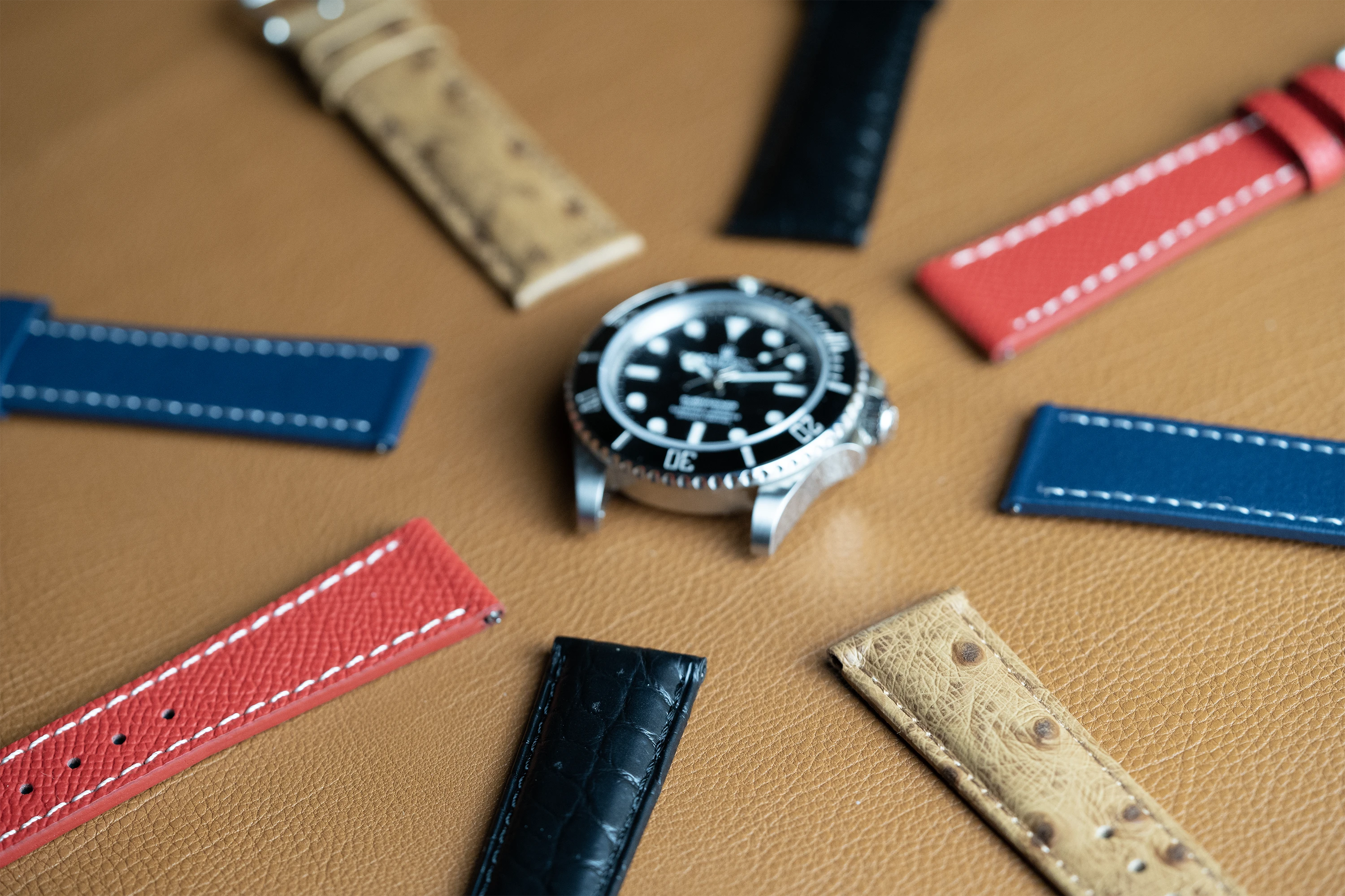 Watch with various strap options